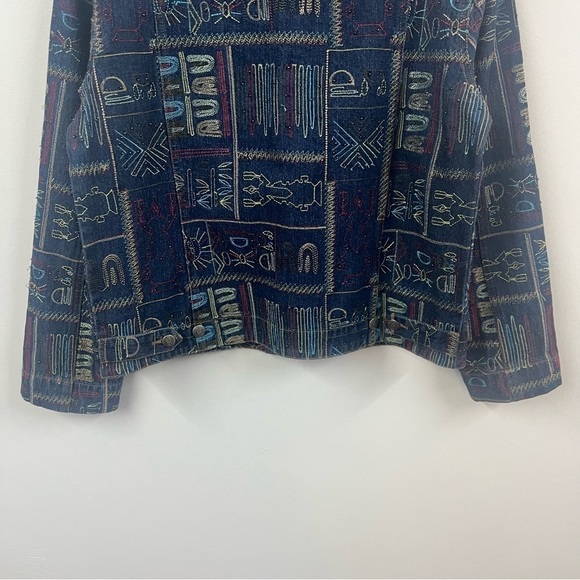 Chico’s Design Y2K Embroidered Denim Jean Jacket - Picture 9 of 14
